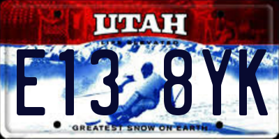UT license plate E138YK