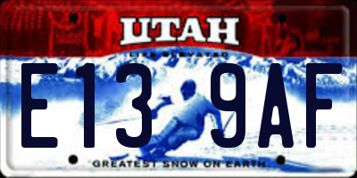 UT license plate E139AF