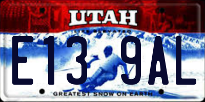 UT license plate E139AL