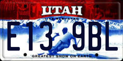 UT license plate E139BL