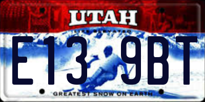 UT license plate E139BT