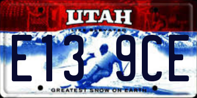 UT license plate E139CE