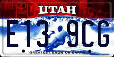 UT license plate E139CG