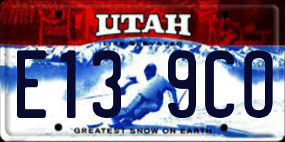 UT license plate E139CO
