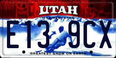 UT license plate E139CX