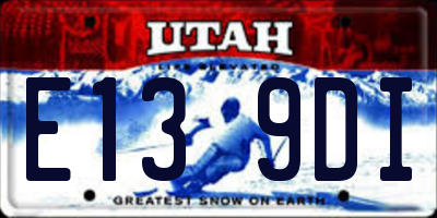 UT license plate E139DI