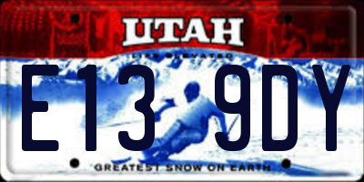 UT license plate E139DY