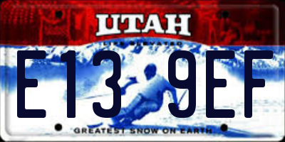 UT license plate E139EF