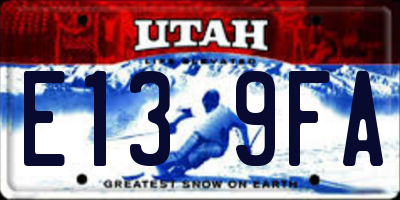UT license plate E139FA