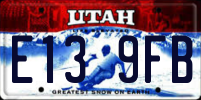 UT license plate E139FB