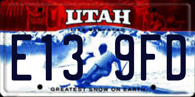 UT license plate E139FD