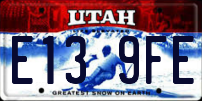 UT license plate E139FE