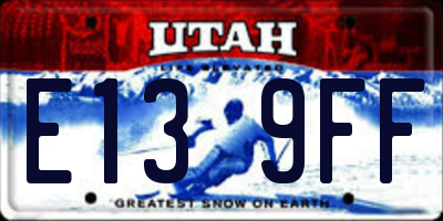 UT license plate E139FF