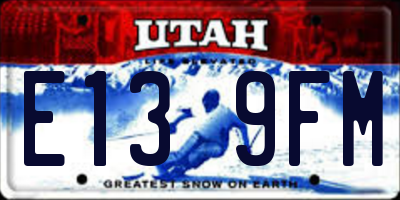 UT license plate E139FM