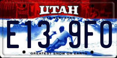 UT license plate E139FO