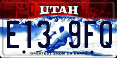 UT license plate E139FQ