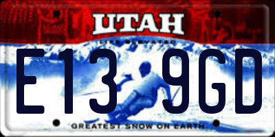 UT license plate E139GD