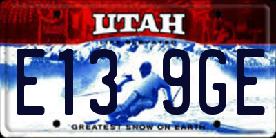 UT license plate E139GE
