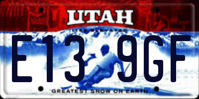 UT license plate E139GF