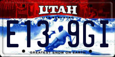 UT license plate E139GI