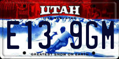 UT license plate E139GM