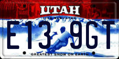 UT license plate E139GT