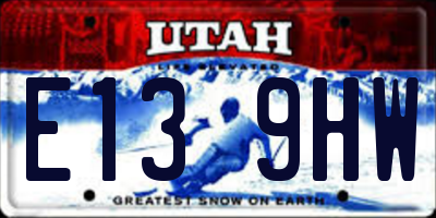 UT license plate E139HW