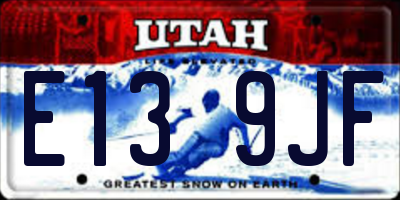 UT license plate E139JF