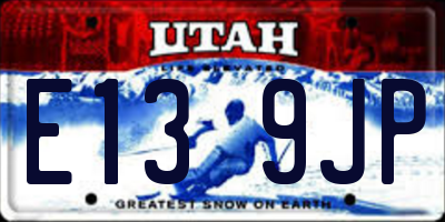 UT license plate E139JP
