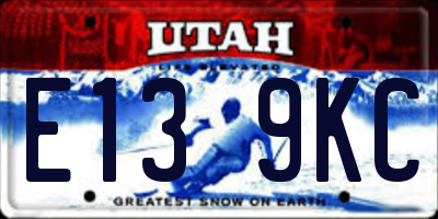 UT license plate E139KC