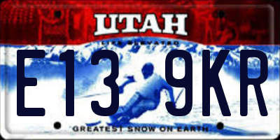 UT license plate E139KR