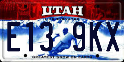UT license plate E139KX