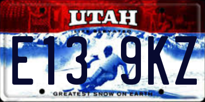 UT license plate E139KZ