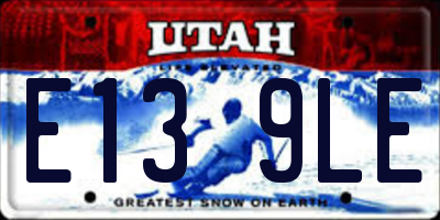 UT license plate E139LE