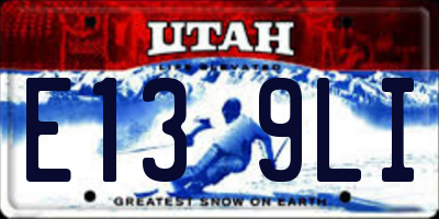 UT license plate E139LI