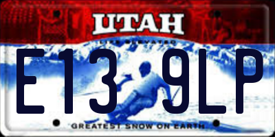 UT license plate E139LP