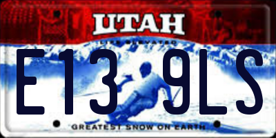 UT license plate E139LS