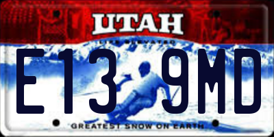 UT license plate E139MD