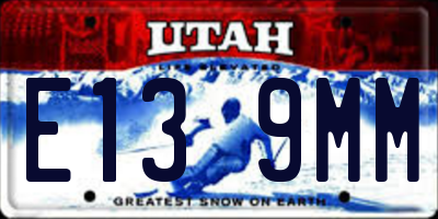 UT license plate E139MM