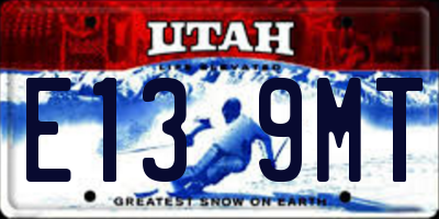 UT license plate E139MT