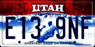 UT license plate E139NF