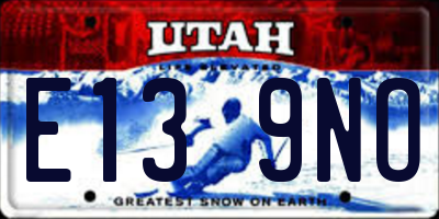 UT license plate E139NO