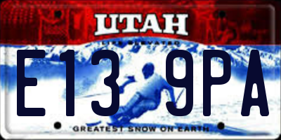 UT license plate E139PA
