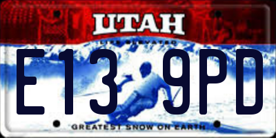 UT license plate E139PD
