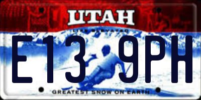 UT license plate E139PH