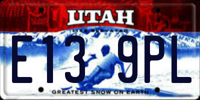 UT license plate E139PL