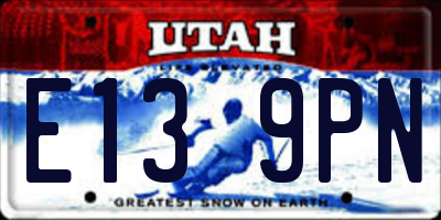 UT license plate E139PN