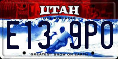 UT license plate E139PO