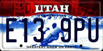 UT license plate E139PU