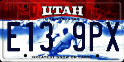 UT license plate E139PX
